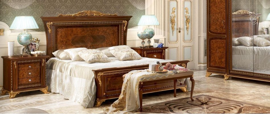 Luxus Gruppe Garnitur Neu Bett 2x Nachttisch 3 tlg. Schlafzimmer Set