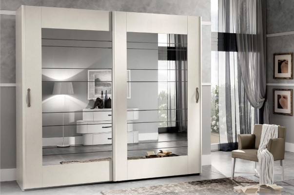 Luxus Kleiderschrank mit Schwebetüren Schlafzimmer Schrank Schränke Holz Modern