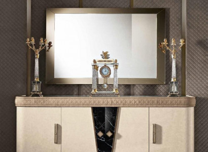 Kommode mit Spiegel Holz Kommoden Möbel Schrank Schlafzimmer Luxus Sideboard Neu