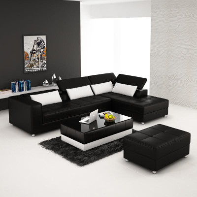 Ledersofa Couch Wohnlandschaft Ecksofa Eck Garnitur Design Modern Sofa F3018