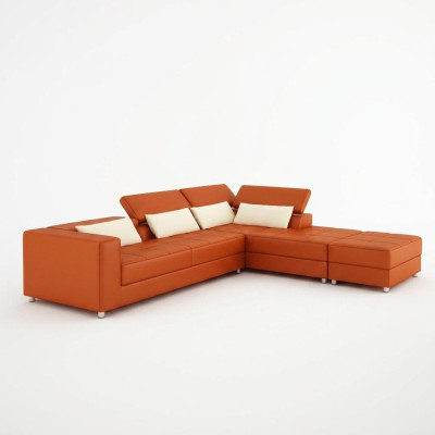 Ledersofa Couch Wohnlandschaft Ecksofa Eck Garnitur Design Modern Sofa F3018