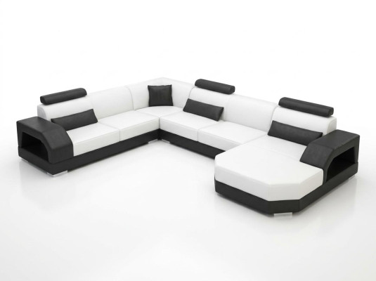 Ledersofa Couch Wohnlandschaft Ecksofa Eck Garnitur Design Modern Sofa G8001