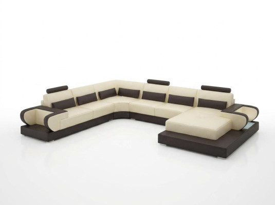 Ledersofa Couch Wohnlandschaft Ecksofa Eck Garnitur Design Modern Sofa G8003