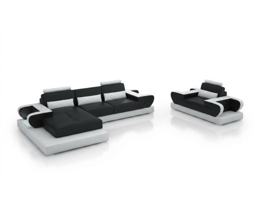 Design XXL Big Sofa Ecksofa Ledersofa Couch Polster Ecke Wohnlandschaft G8003E