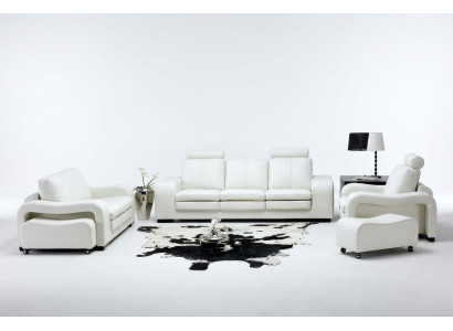 Ledersofa Couch Wohnlandschaft 3+2+1 Sitzer Garnitur Design Modern Sofa A1112