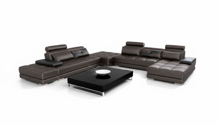 Ledersofa Couch Wohnlandschaft Ecksofa Eck Garnitur Design Modern Sofa Neu A1146