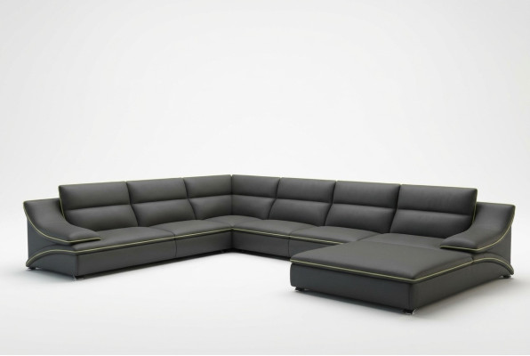 Ledersofa Couch Wohnlandschaft Ecksofa Eck Garnitur Design Modern Sofa