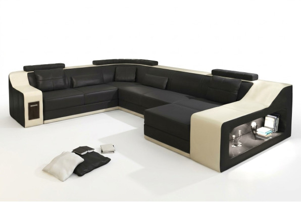 Ledersofa Couch Wohnlandschaft Ecksofa Eck Garnitur Design Modern Sofa Neu B2017