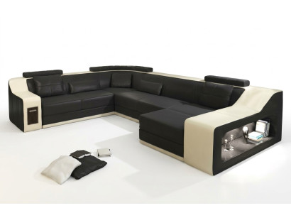 Ledersofa Couch Wohnlandschaft Ecksofa Eck Garnitur Design Modern Sofa Neu B2017