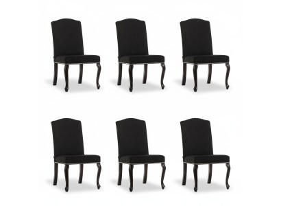 6x Design Polster Stuhl Garnitur Stühle Textil Sitz Komplett Set