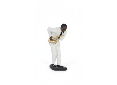 Figur Musik  Design Schwarzer Mann Dunkelhäutiger Statue Skulptur Skulpturen Neu