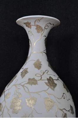 Design Blumen Topf Dekoration XXL Vase Vasen Handarbeit Deko Kelch Pokal 0856
