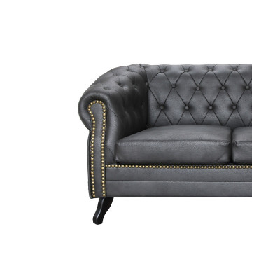 Chesterfield Sofagarnitur Sofa 3+1+1 Couch Polster Set Sofas Couchen Leder Stoff