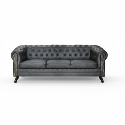 Chesterfield Sofagarnitur Sofa 3+1+1 Couch Polster Set Sofas Couchen Leder Stoff