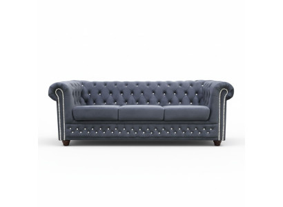Chesterfield Sofagarnitur Sofa 3+1+1 Polster Couch Sofas Sitz Kristallsteine