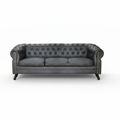 Chesterfield Sofagarnitur Sofa 3+1 Couch Polster Set Sofas Couchen Couchen Leder