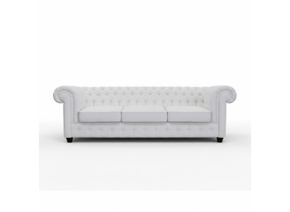 Chesterfield 3+1 Ledersofa Schlafsofa Bettfunktion Leder Couch Sofagarnitur Sofa