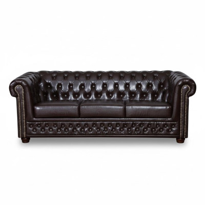 Chesterfield Sofagarnitur Sofa 3+1 Couch Polster Set Sofas Couchen Leder Möbel