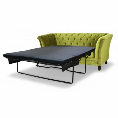 Chesterfield Schlafsofa 2 Sitzer Sofa Bettfunktion Couch Polster Sofas