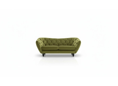 Dreisitzer Sofa mit luxuriöser Chesterfield-Rückenlehne in einem eleganten Grünton 