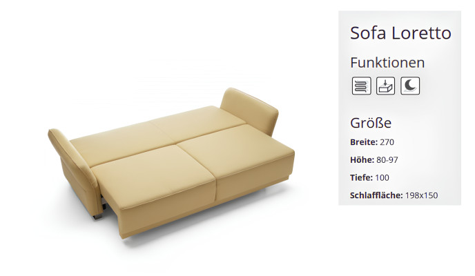 Schlafcouch Schlafsofa Bettfunktion 4 Sitzer Büro Wohnzimmer Couch Sofa Polster