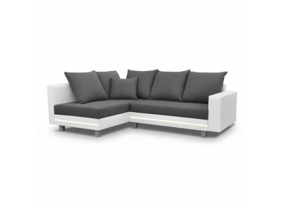 Design Ecksofa Sofa L-form Bettfunktion Couch Sitz Eck Sofas Textil Polster LED