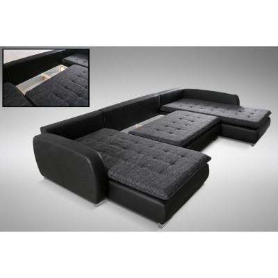 Design Ecksofa Sofa Elena Bettfunktion Couch Polster Sitz Eck Sofas XXL Neu