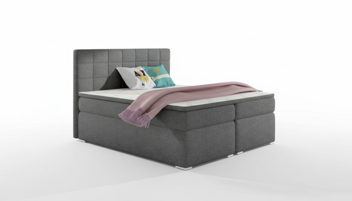 Boxspring 180x200cm Bett Betten Hotel Leder Komplett Bettkasten Topper