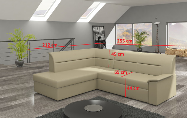 Design Ecksofa Elano L-form Bettfunktion Couch Leder Textil Sofas 