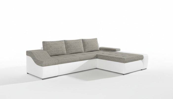 Moderne Ecksofa Ontario Bettfunktion Wohnzimmer Couch Textil Sofas Schlaf