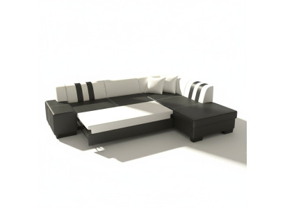Klassisch Design Ecksofa Porto II Bettfunktion Couch Textil Sofas Schlaf Sofa