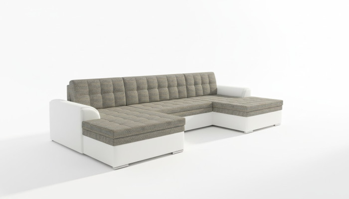 Modern Design Ecksofa Vento Bettfunktion Couch Leder Polster Textil Sofas
