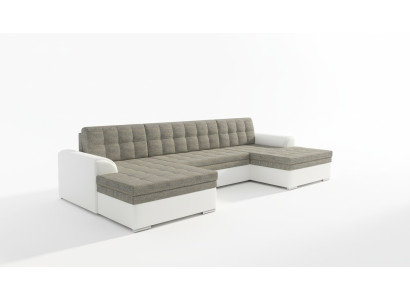 Modern Design Ecksofa Vento Bettfunktion Couch Leder Polster Textil Sofas