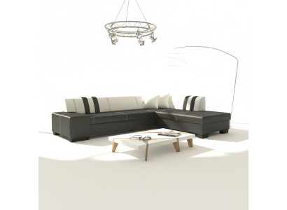 Design Ecksofa Schlafsofa Bettfunktion Sofas Couch Leder Textil Polster Neu