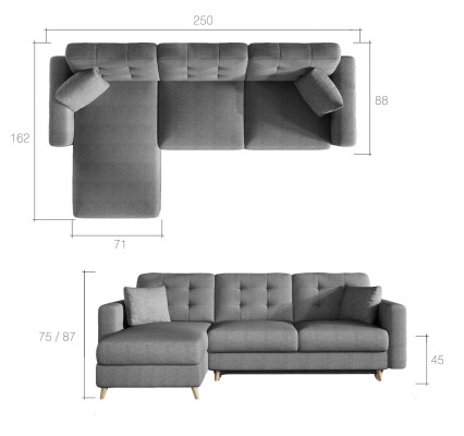 Design Ecksofa Schlafsofa Bettfunktion Couch Textil Leder Polster Sofas Neu
