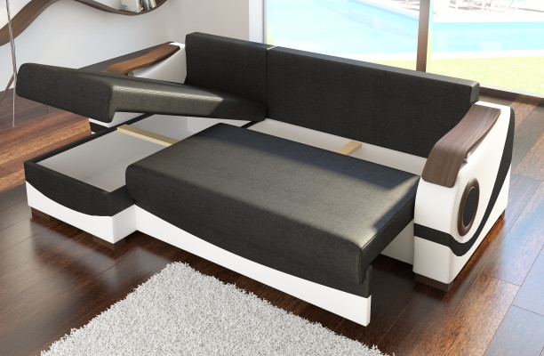 Bettfunktion Funktions Schlafsofa Ecksofa Textil Stoff Couch Polster Garnitur