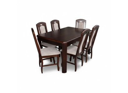 6x Stühle + Tisch Esszimmergarnitur XXL Set Stuhl Garnituren Holz Tisch