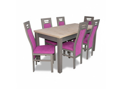 Moderne Esszimmer Holz Tisch Stuhl Garnitur Komplett Set 7 teiliges Set