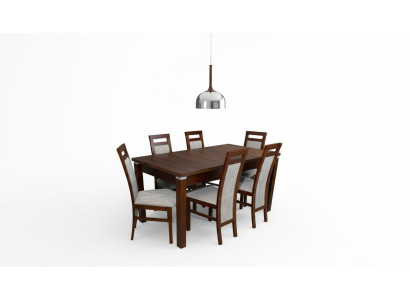 Tisch + 6 Stühle Design Esszimmer Garnitur Stuhl Set Essgarnituren Tische