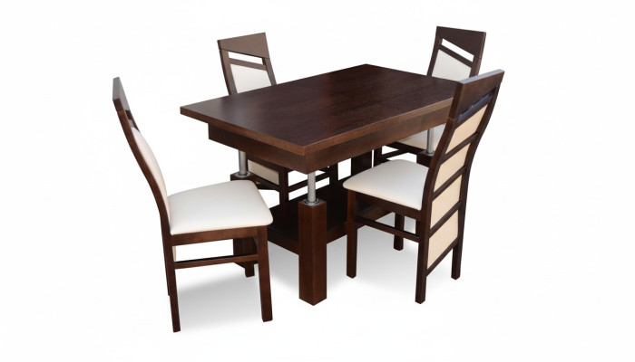 Designer Tisch + 4 Stühle Garnituren Komplett Dekor Wohnzimmer Esszimmer