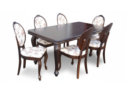 Designer Tisch + 6 Stühle Garnituren Komplett Wohnzimmer Esszimmer