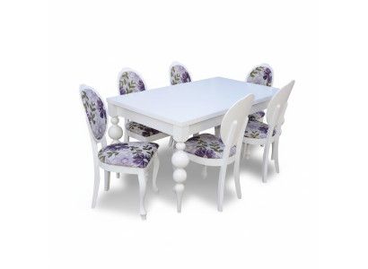 Klassische Esstisch Tisch mit 6 Stühlen Esszimmer Gruppe Stuhl Tische