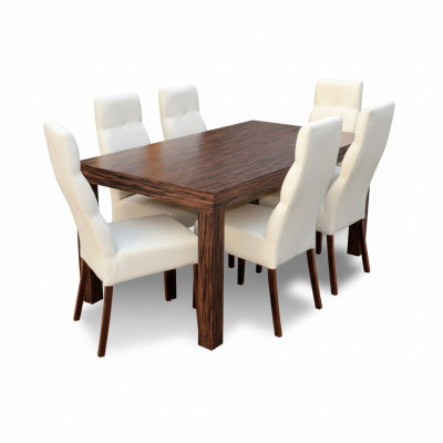 Designer Esstisch Tisch mit 6 Stühlen Esszimmer Gruppe Stuhl Tische