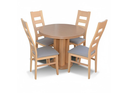 Klassischer Rund Runder Tisch Holz Design Esszimmer Tische 4 Stühle