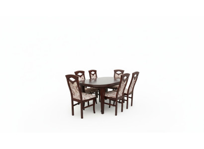 Klassische Esszimmer Garnitur Holztisch mit 6 Stühlen Stuhl Design