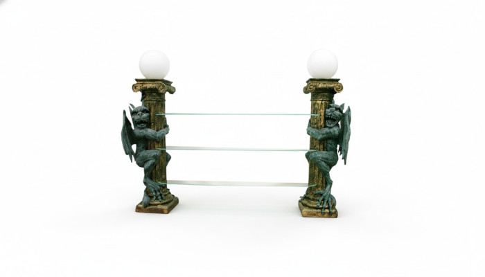 Design Vitrine Regal Glas Säule Vitrinen Regale Dekofiguren Schrank Lampe1835