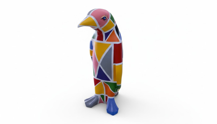 Design Luxus Figur Skulptur Handarbeit XXL 67cm Pinguin Tier Skulpturen Figuren