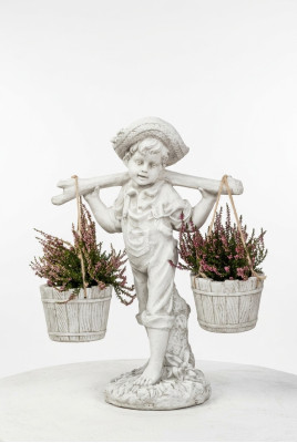 Figur Weiß Blumenkübel Pflanz Kübel Dekoration Figur Blumentöpfe Garten
