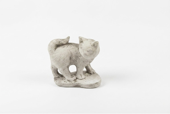 Garten Dekoration Katze Terrasse Stein Figuren Figur Deko Statue Skulptur 494