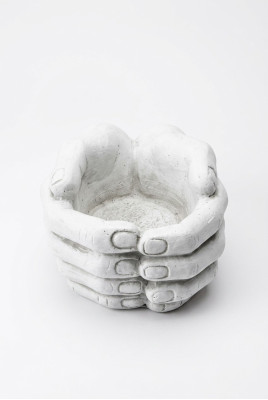 Design Blumentopf Top Planz Kübel Gefäß Töpfe Figur Dekor Hände Skulptur